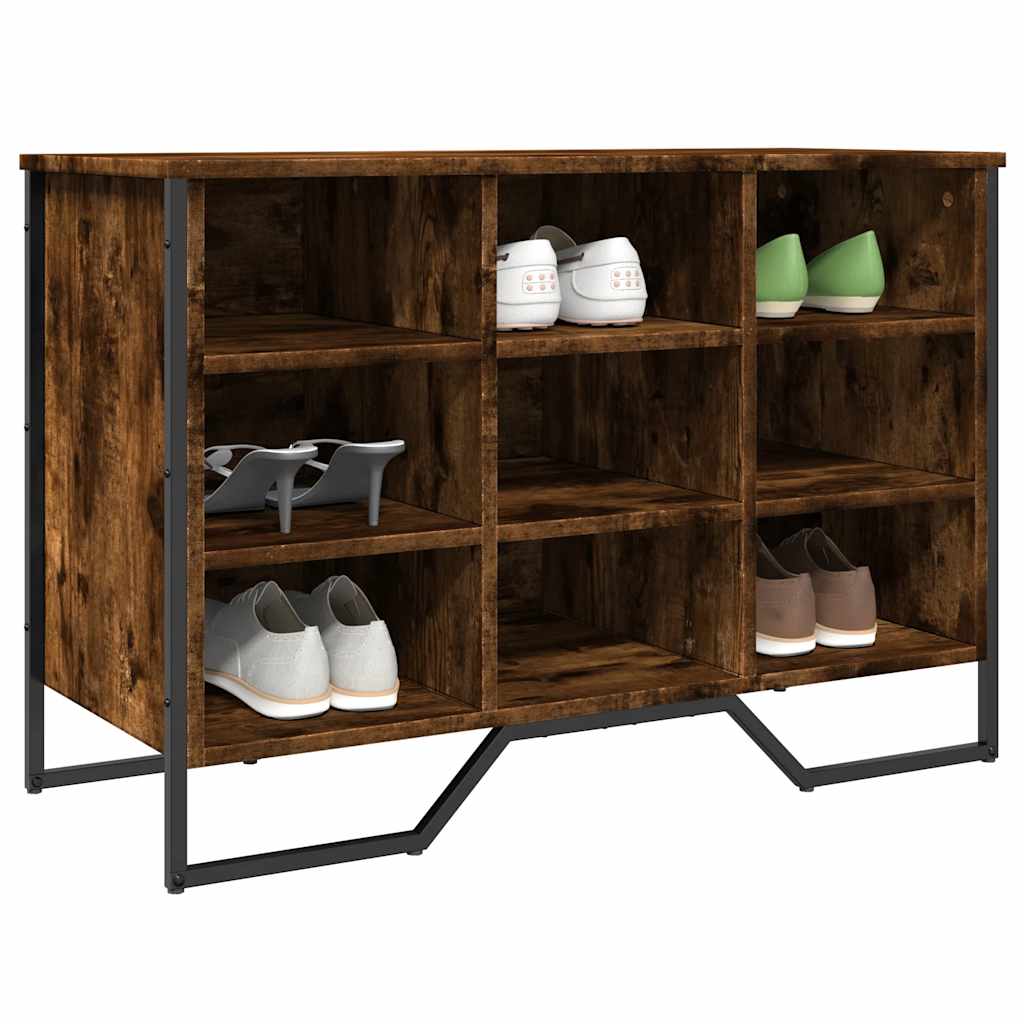 Armoire à chaussures chêne fumé 90x38x61,5 cm bois d'ingénierie - XIOS