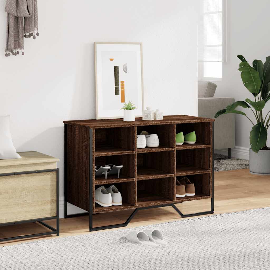 Armoire à chaussures chêne marron 90x38x61,5 cm bois ingénierie - XIOS