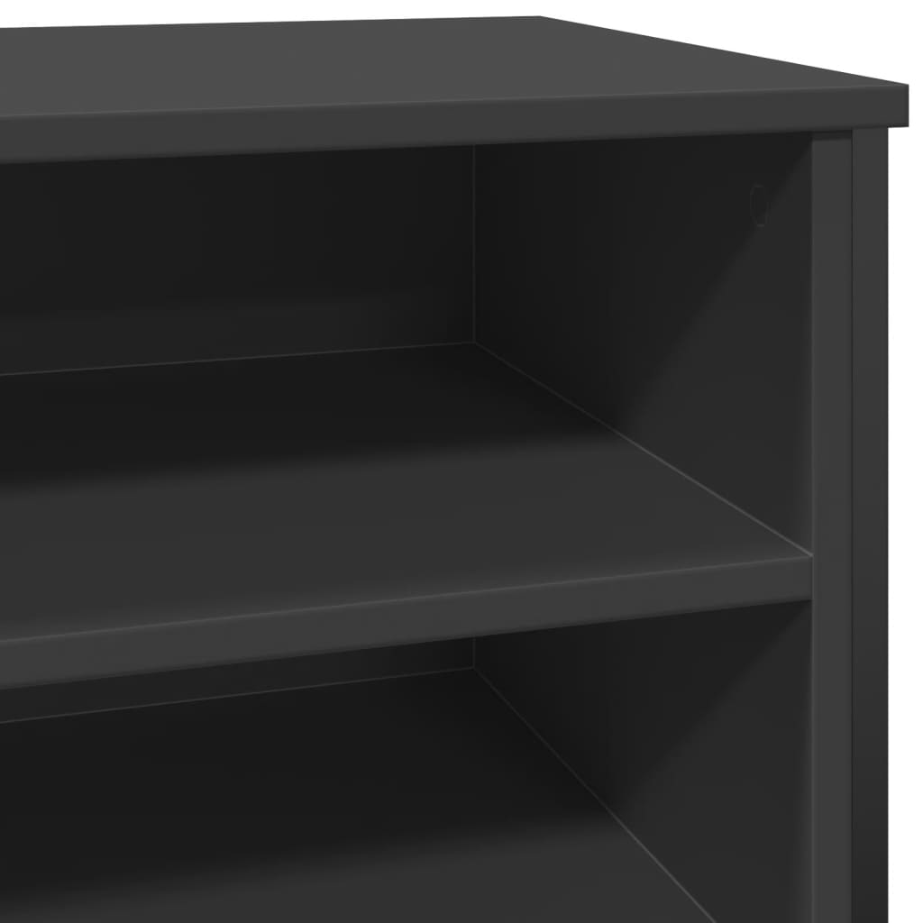 Armoire à chaussures noir 80x38x78 cm bois d'ingénierie - XIOS