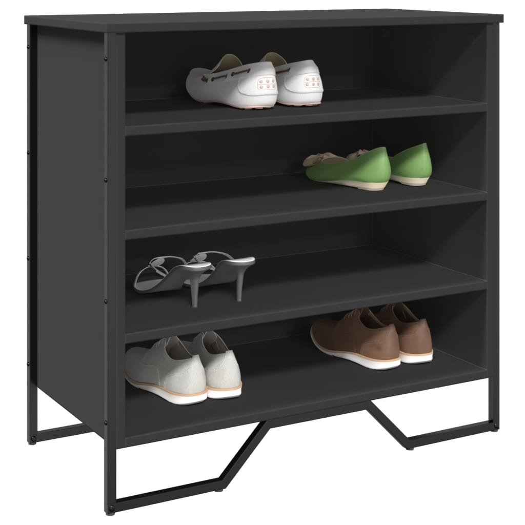 Armoire à chaussures noir 80x38x78 cm bois d'ingénierie - XIOS