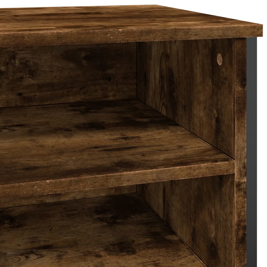 Armoire à chaussures chêne fumé 80x38x78 cm bois d'ingénierie - XIOS