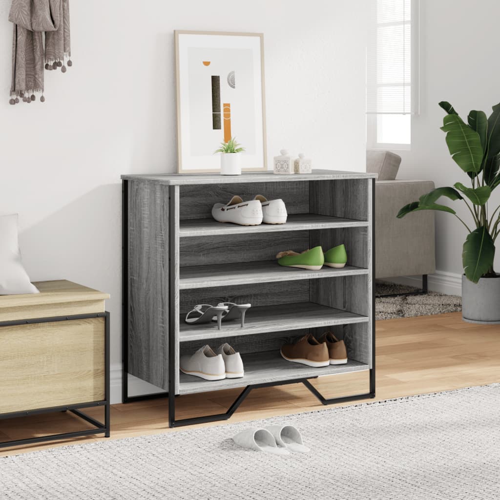 Armoire à chaussures sonoma gris 80x38x78 cm bois d'ingénierie - XIOS