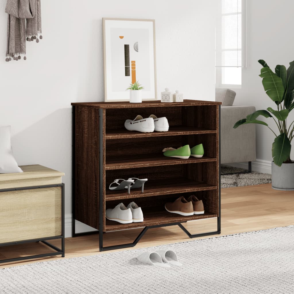 Armoire à chaussures chêne marron 80x38x78 cm bois d'ingénierie - XIOS