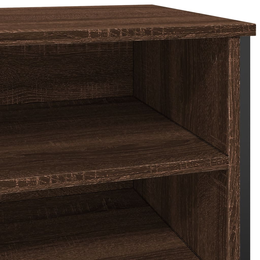 Armoire à chaussures chêne marron 80x38x78 cm bois d'ingénierie - XIOS