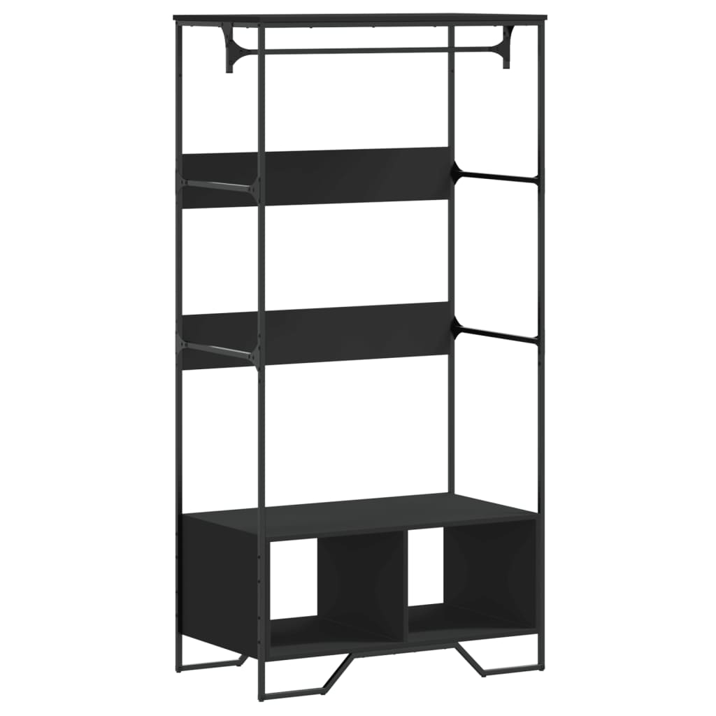 Armoire noir 90x50x180 cm bois d’ingénierie - XIOS