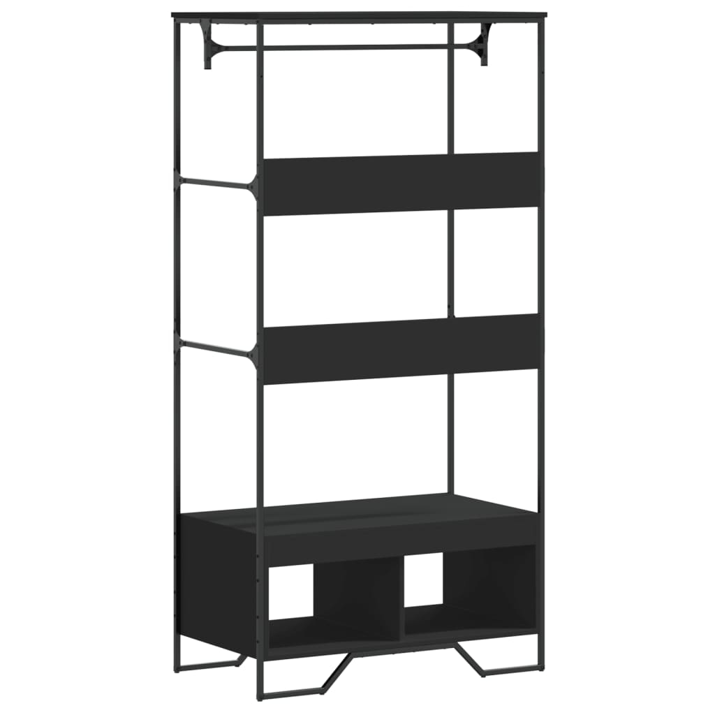 Armoire noir 90x50x180 cm bois d’ingénierie - XIOS