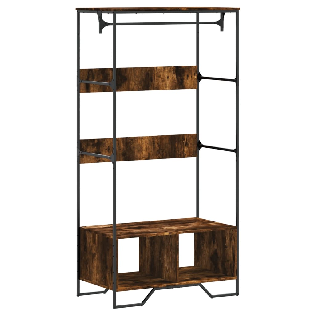 Armoire chêne fumé 90x50x180 cm bois d'ingénierie - XIOS