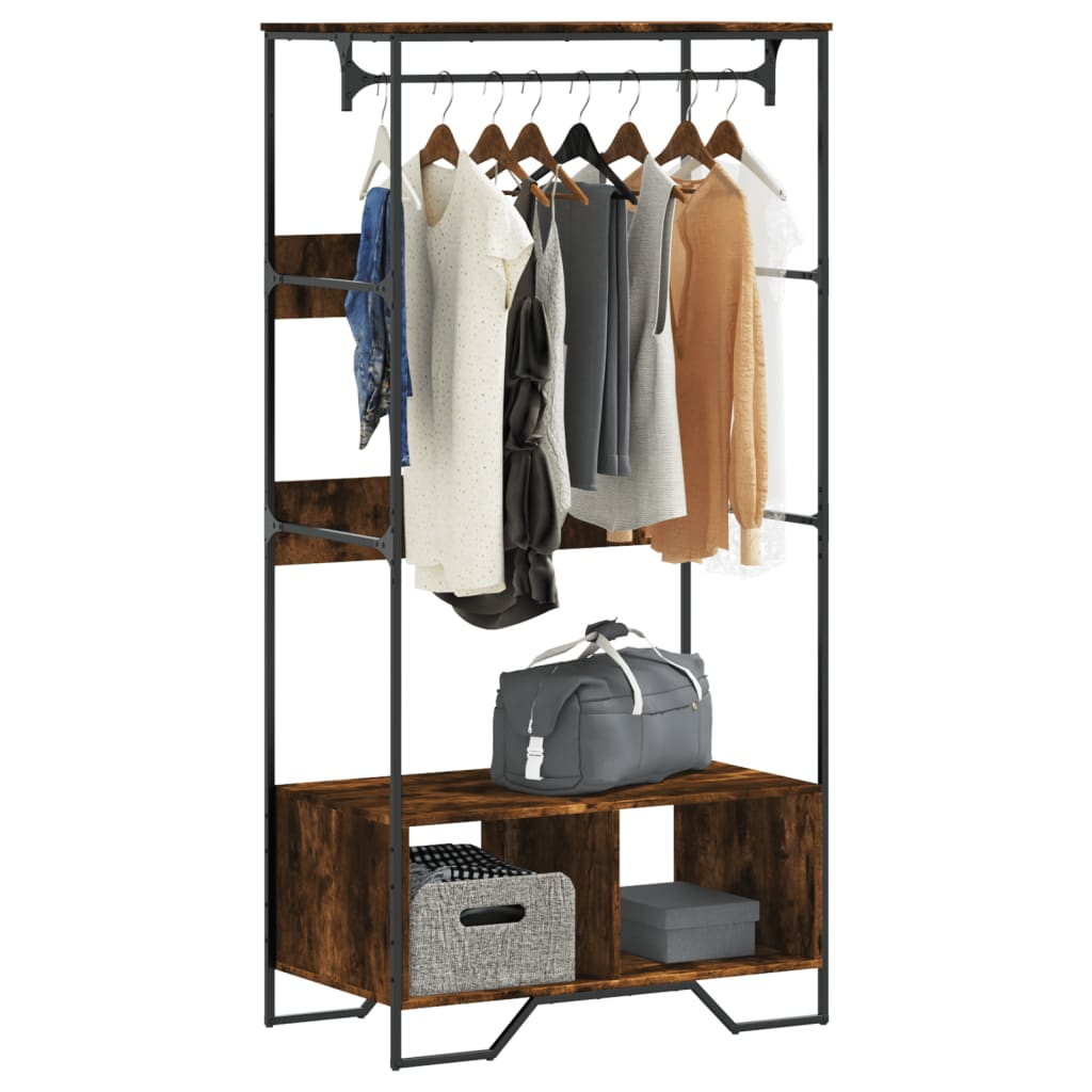 Armoire chêne fumé 90x50x180 cm bois d'ingénierie - XIOS