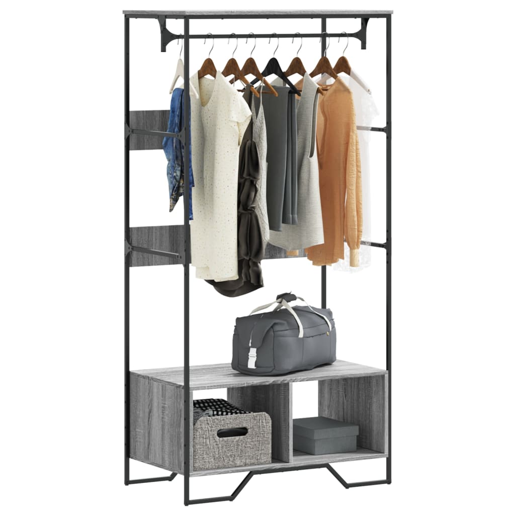 Armoire sonoma gris 90x50x180 cm bois d'ingénierie - XIOS
