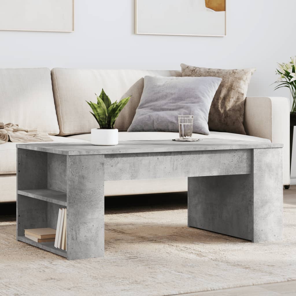 Table basse gris béton 102x55x42 cm bois d'ingénierie - XIOS