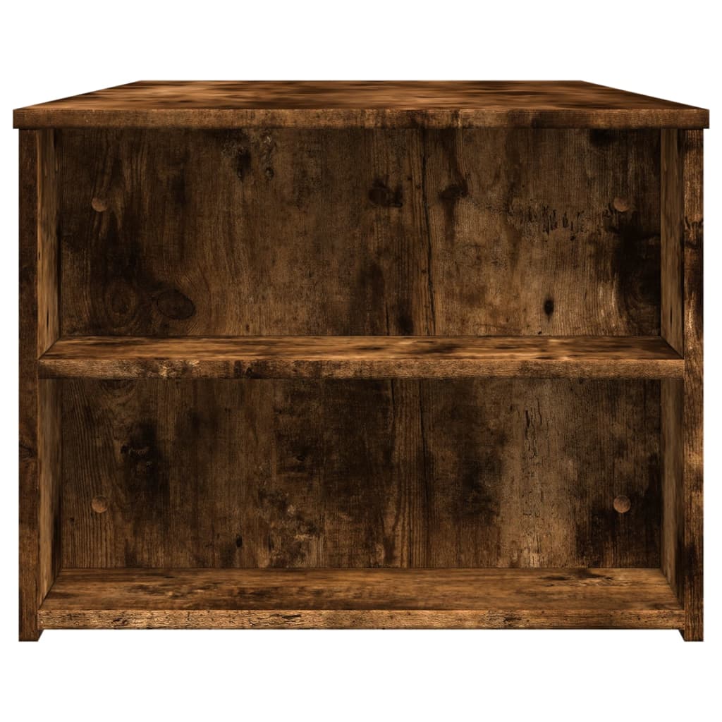 Table basse chêne fumé 102x55x42 cm bois d'ingénierie - XIOS