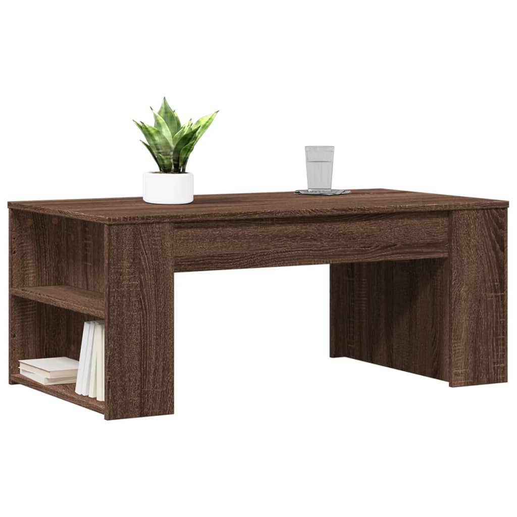 Table basse chêne marron 102x55x42 cm bois d'ingénierie - XIOS