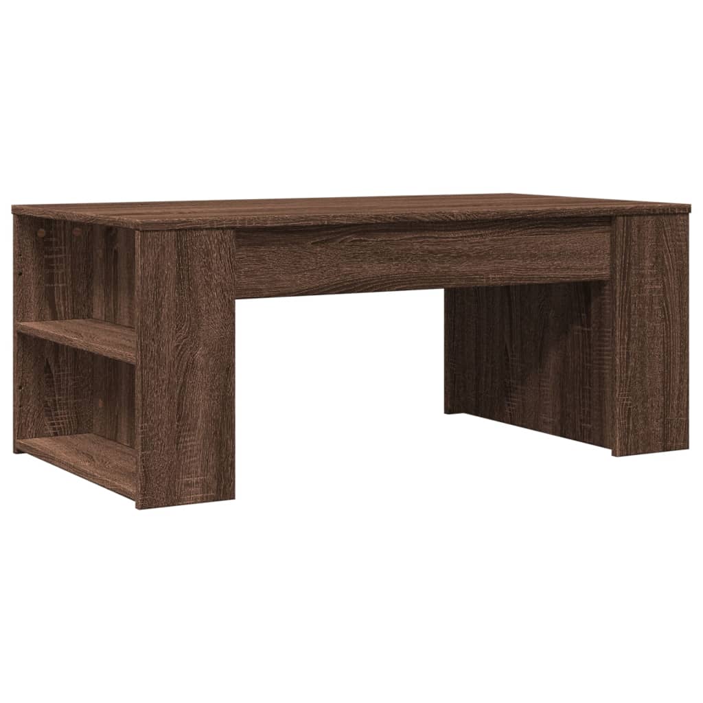 Table basse chêne marron 102x55x42 cm bois d'ingénierie - XIOS