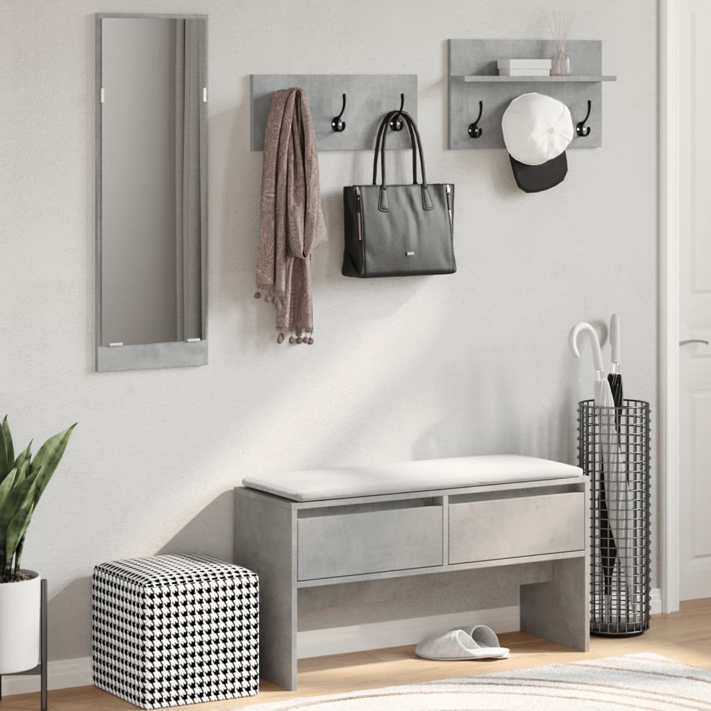 Ensemble de meubles de couloir 4 pcs gris béton bois ingénierie - XIOS