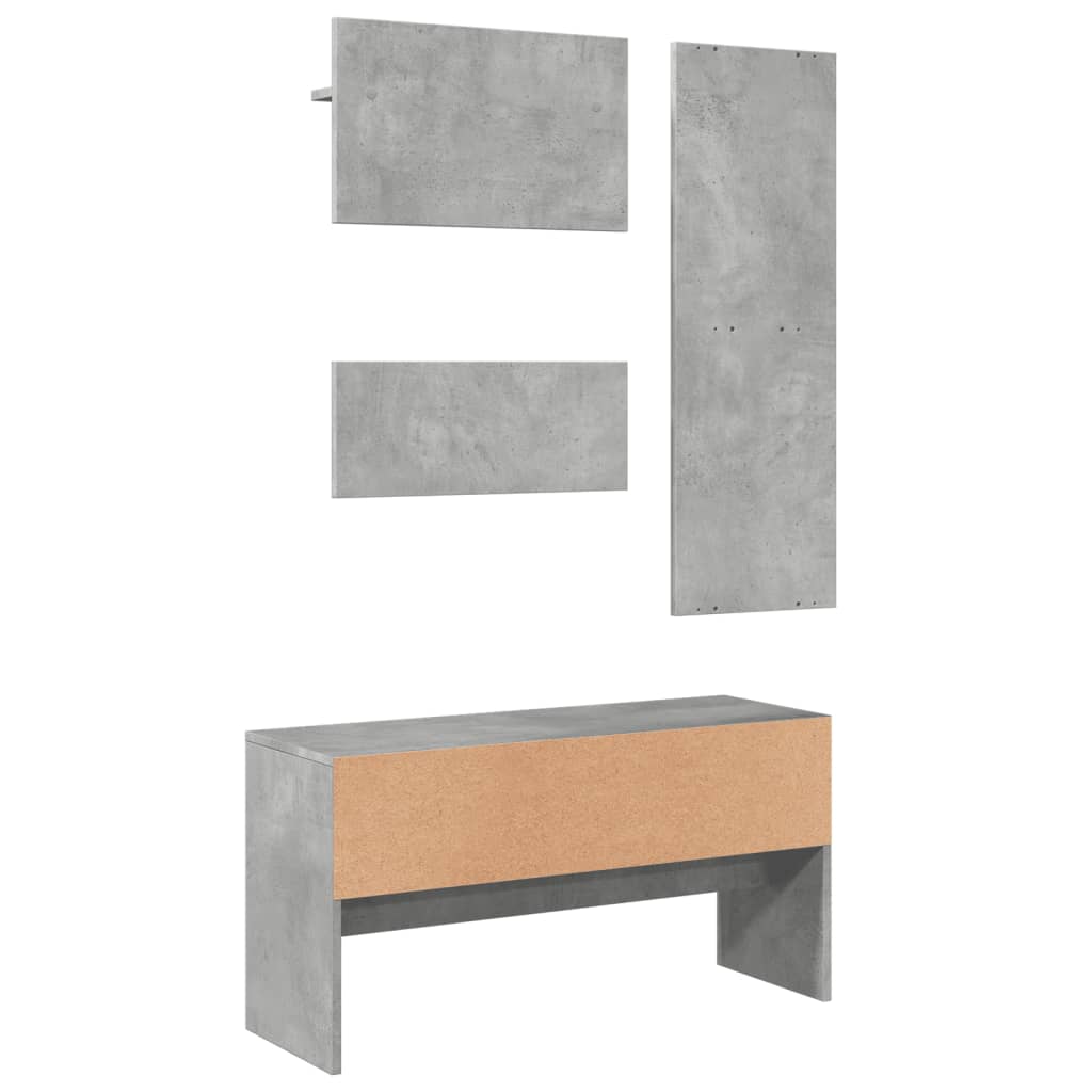 Ensemble de meubles de couloir 4 pcs gris béton bois ingénierie - XIOS