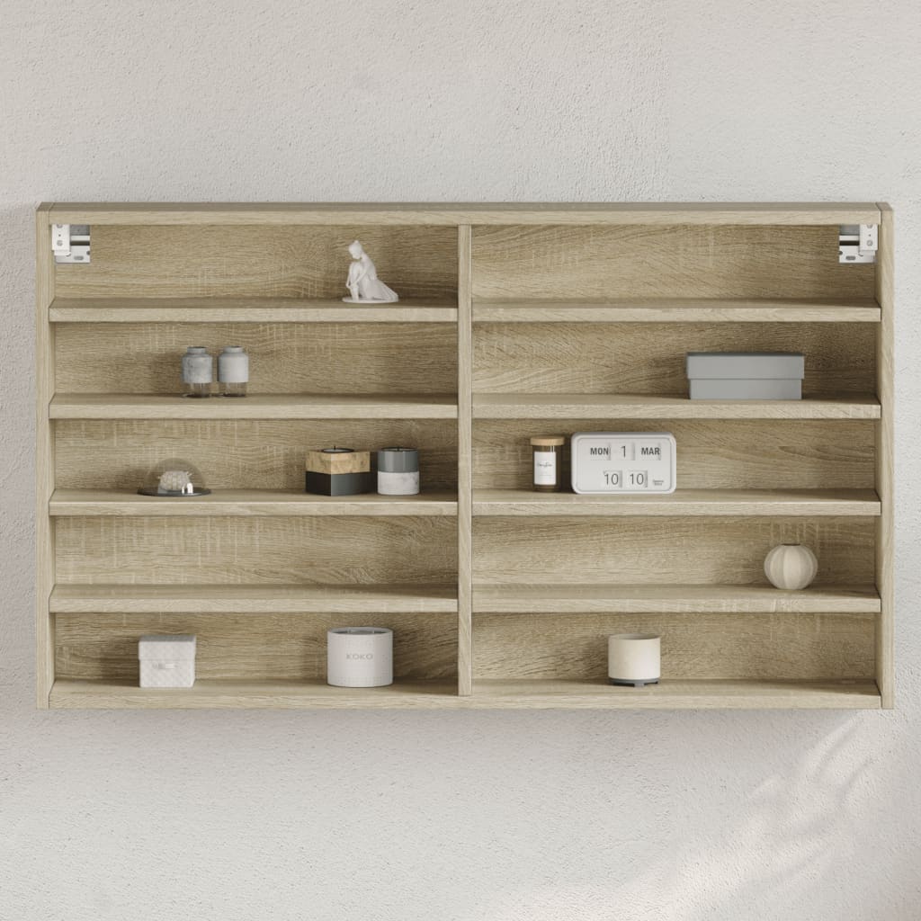 Armoire à vitrine chêne sonoma 100x15x58 cm bois d'ingénierie Étagères murales & corniches vidaXL