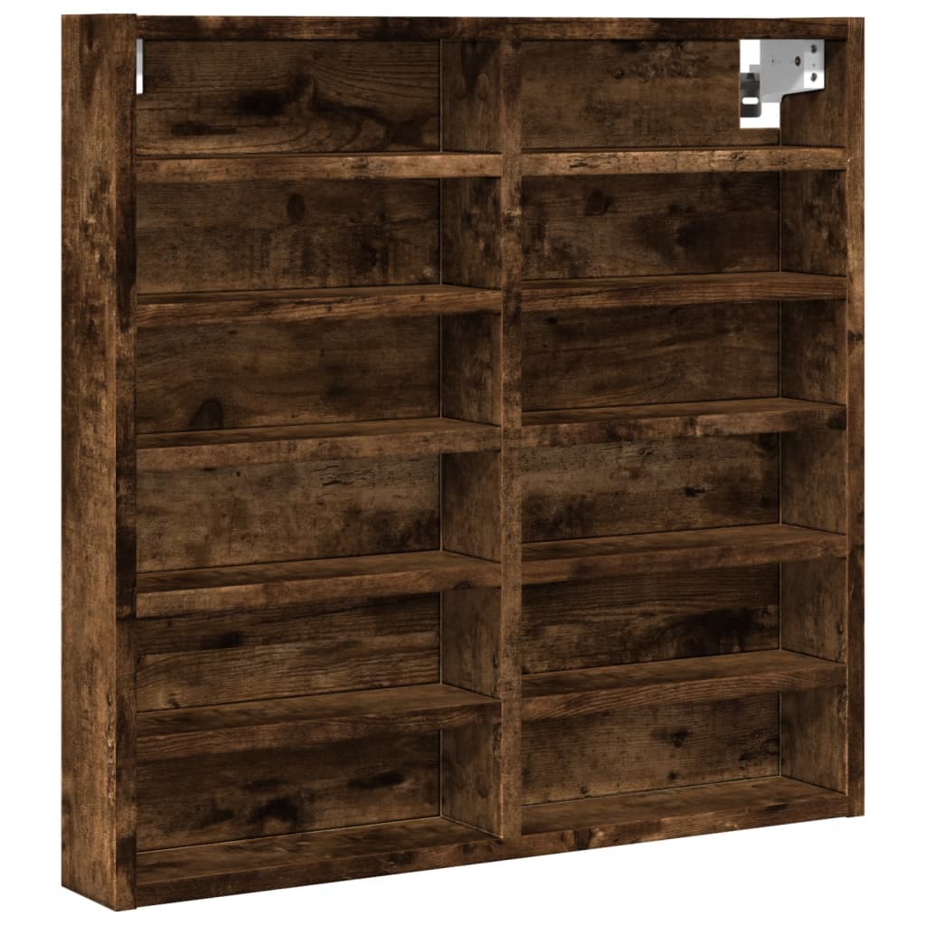 Armoire à vitrine chêne fumé 60x8,5x58 cm bois d'ingénierie Étagères murales & corniches vidaXL