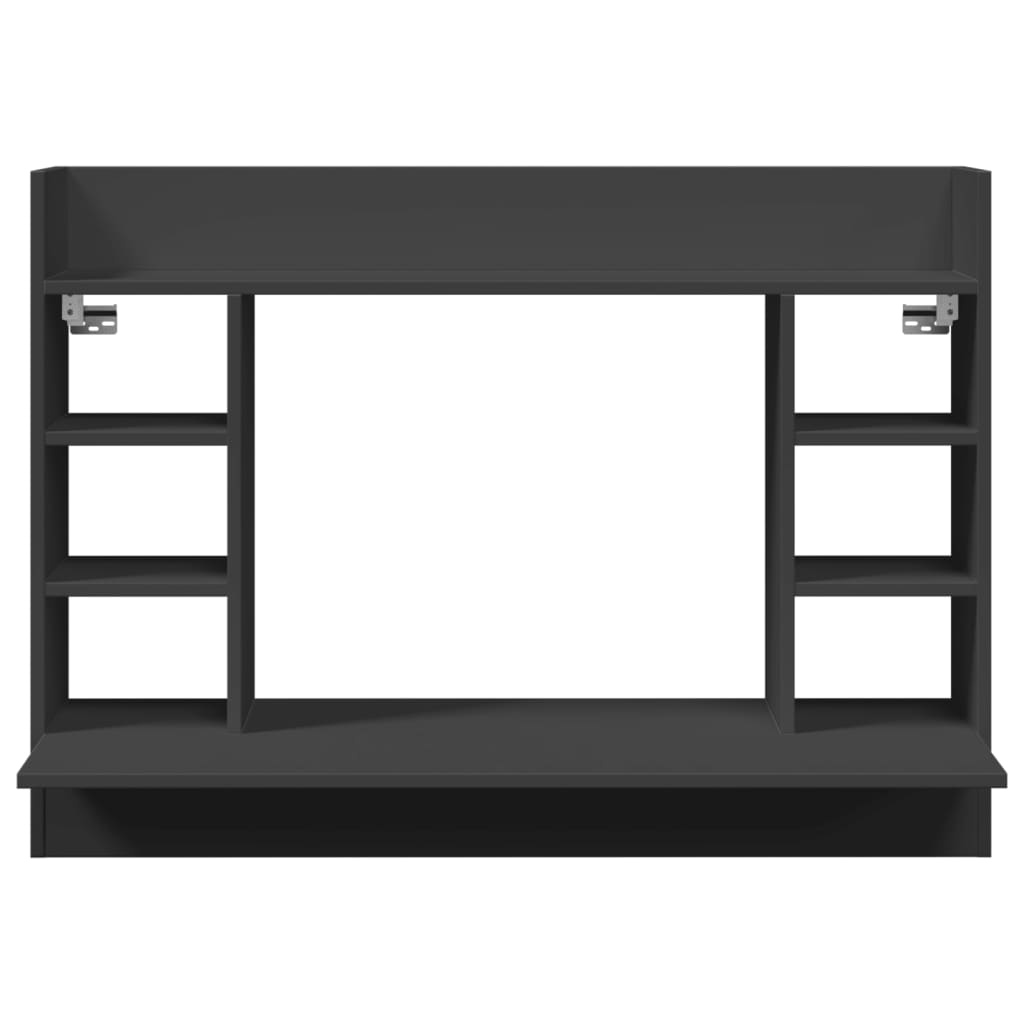 Bureau mural noir 105x48x75 cm bois d'ingénierie - XIOS