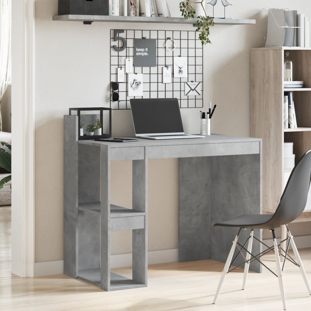 Bureau gris béton 103,5x56,5x94 cm bois d'ingénierie Bureaux vidaXL