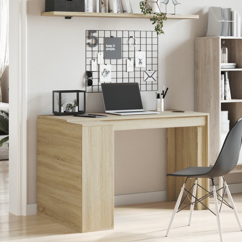 Bureau chêne sonoma 123,5x73,5x75 cm bois d'ingénierie Bureaux vidaXL
