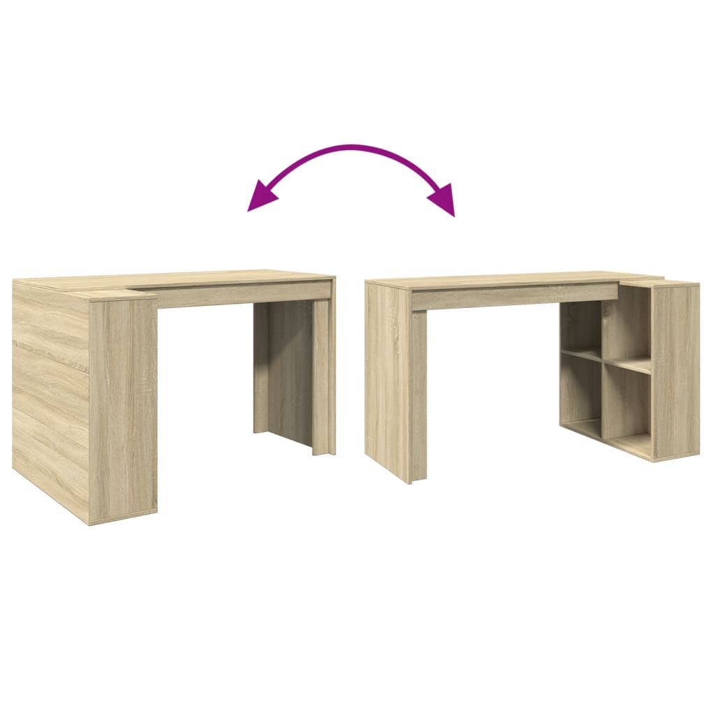 Bureau chêne sonoma 123,5x73,5x75 cm bois d'ingénierie Bureaux vidaXL