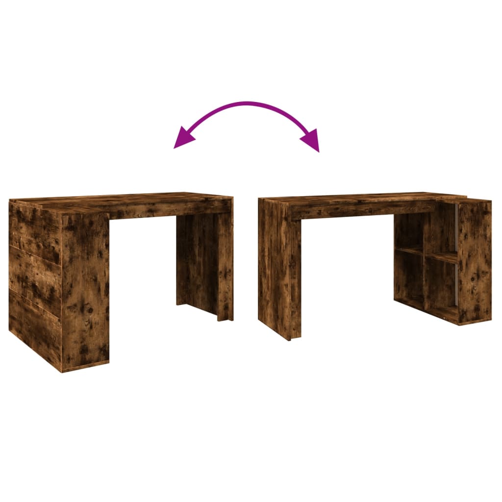 Bureau chêne fumé 123,5x73,5x75 cm bois d'ingénierie Bureaux vidaXL