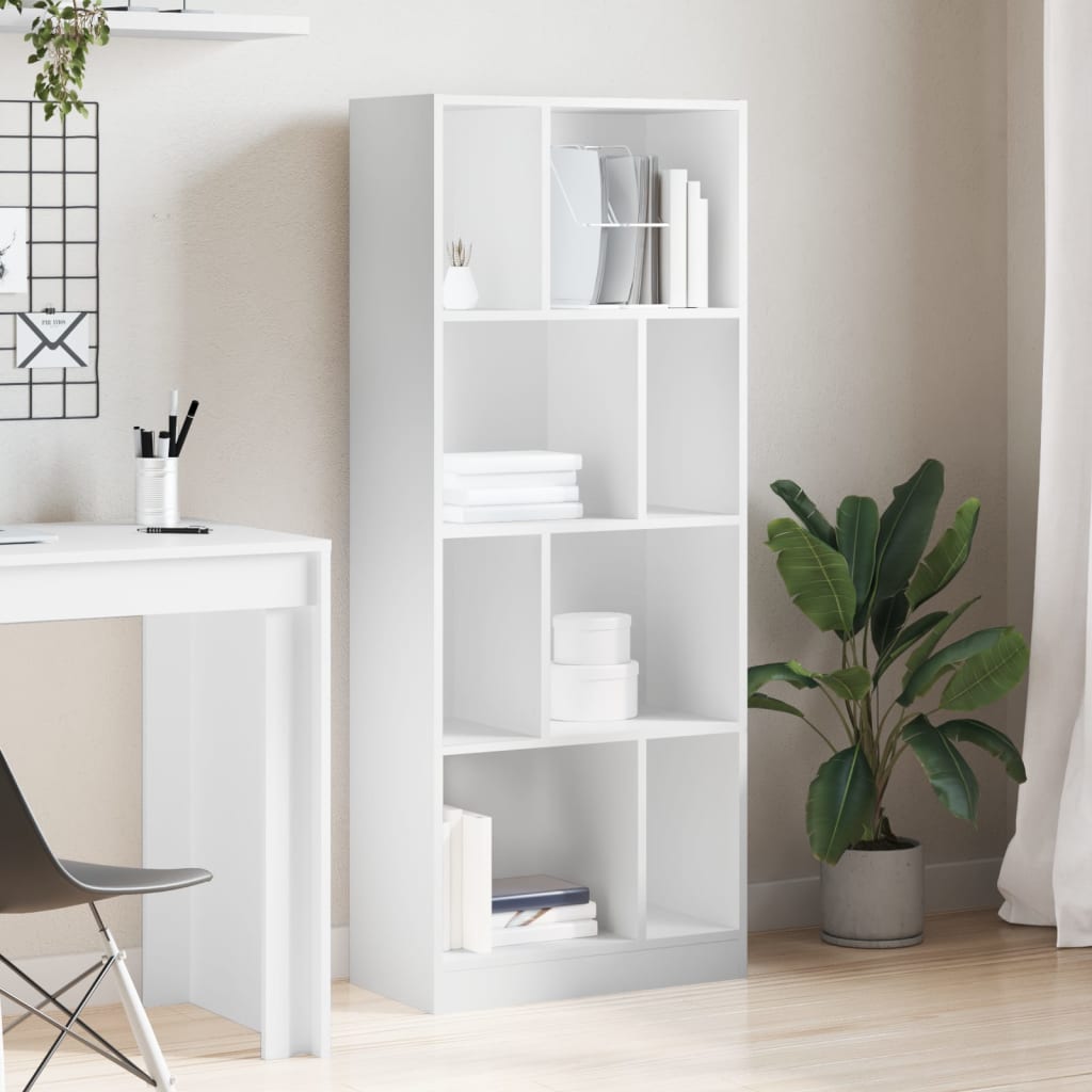 Bibliothèque blanc 57x28,5x141 cm bois d'ingénierie - XIOS