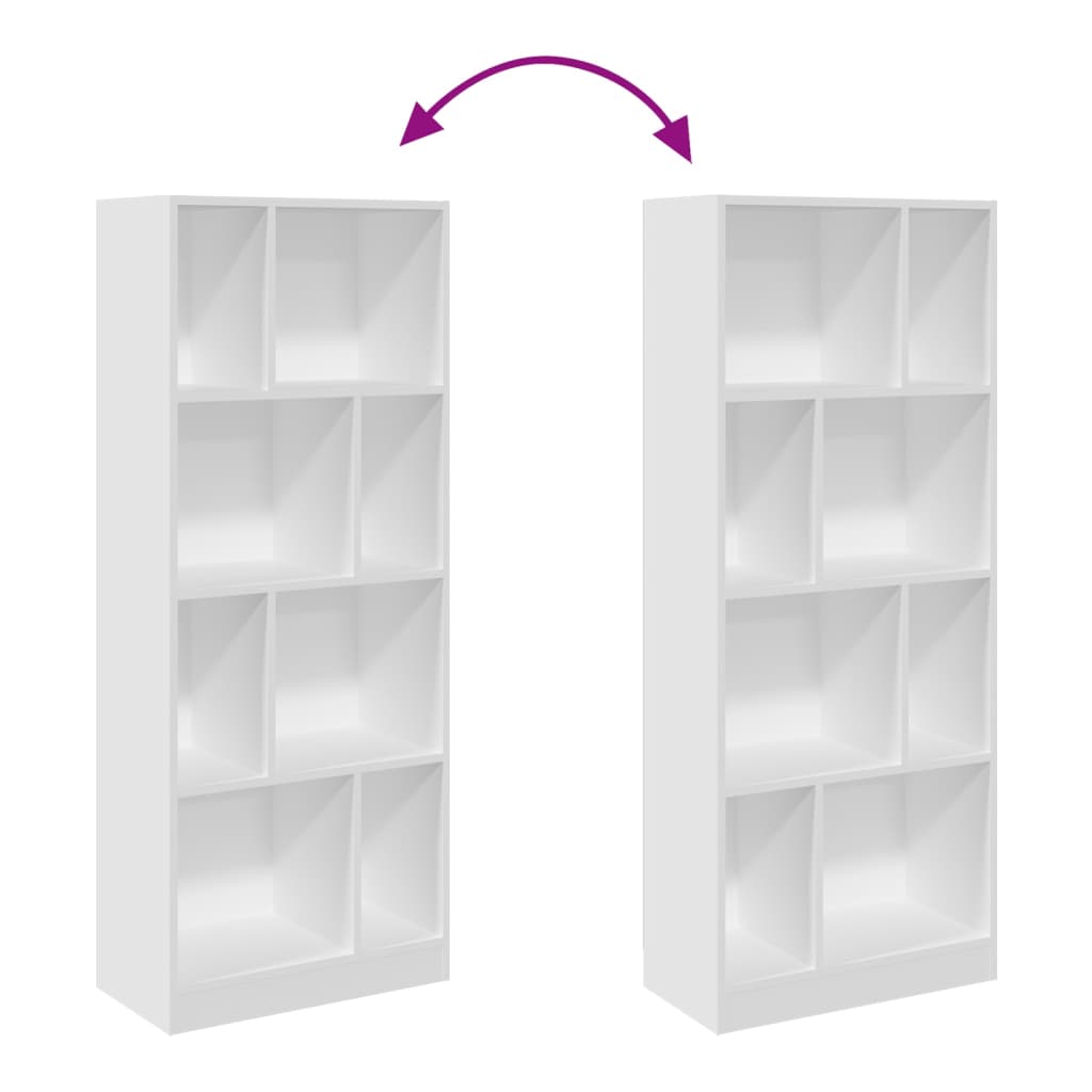 Bibliothèque blanc 57x28,5x141 cm bois d'ingénierie - XIOS