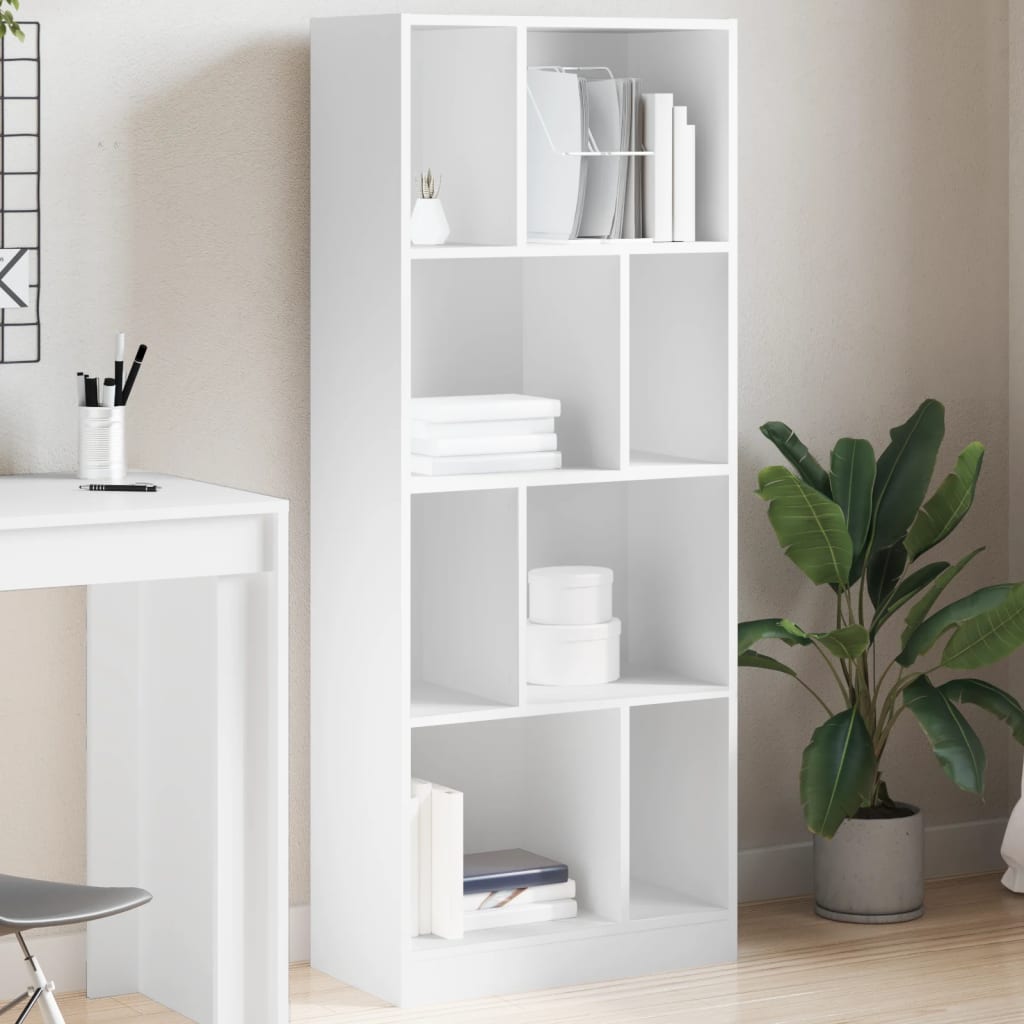 Bibliothèque blanc 57x28,5x141 cm bois d'ingénierie - XIOS