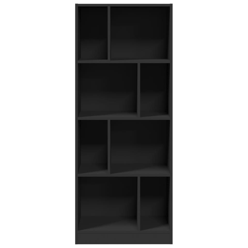 Bibliothèque noir 57x28,5x141 cm bois d'ingénierie - XIOS