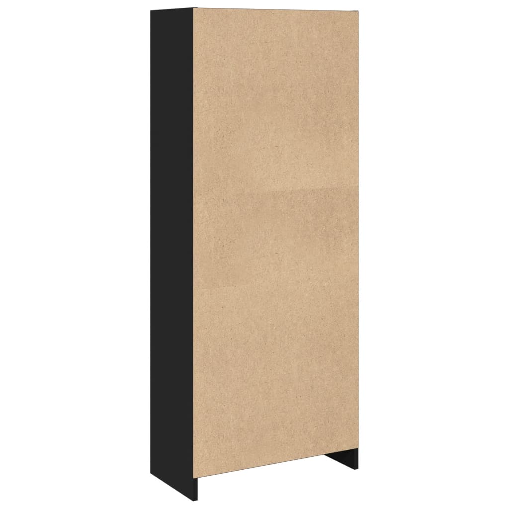 Bibliothèque noir 57x28,5x141 cm bois d'ingénierie - XIOS