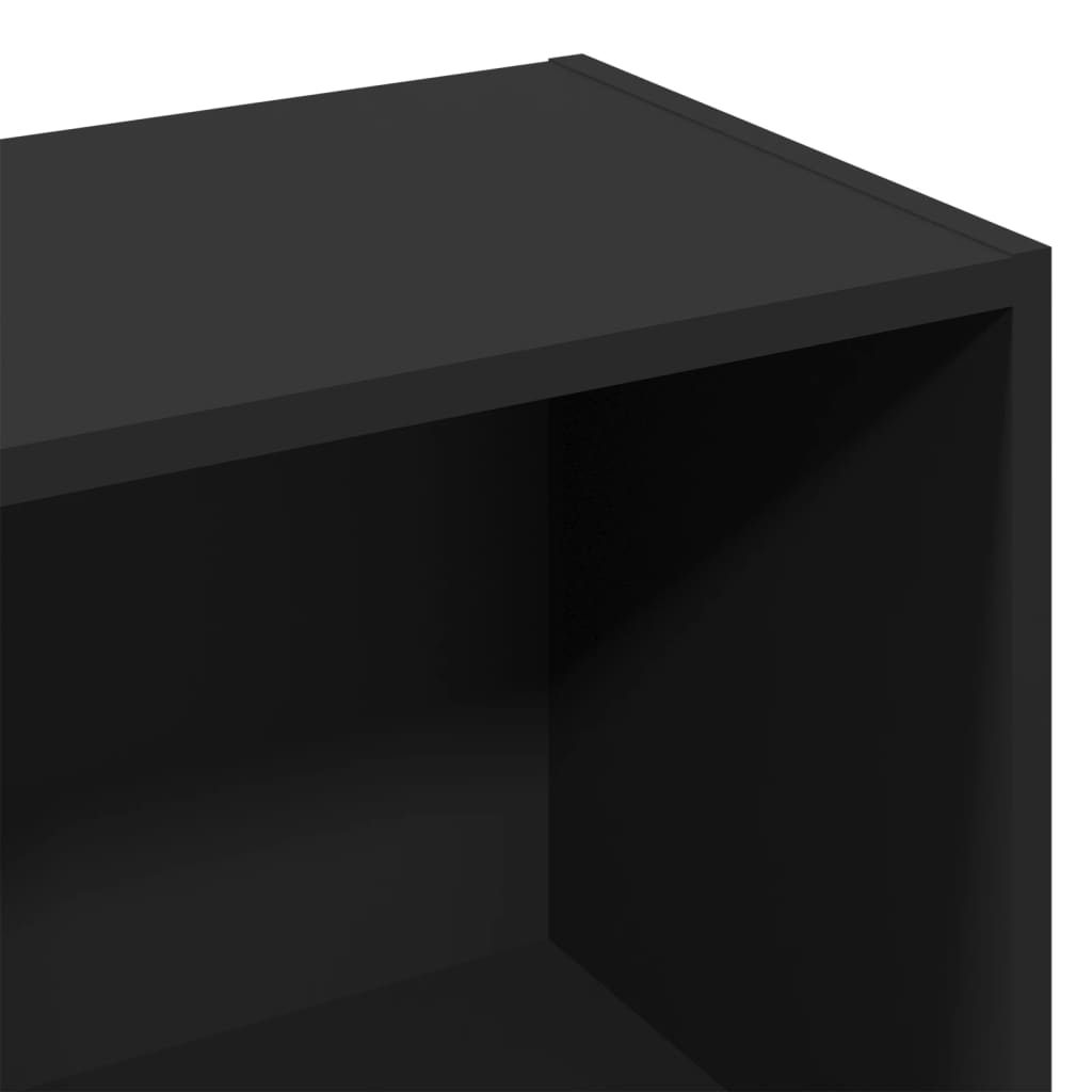 Bibliothèque noir 57x28,5x141 cm bois d'ingénierie - XIOS