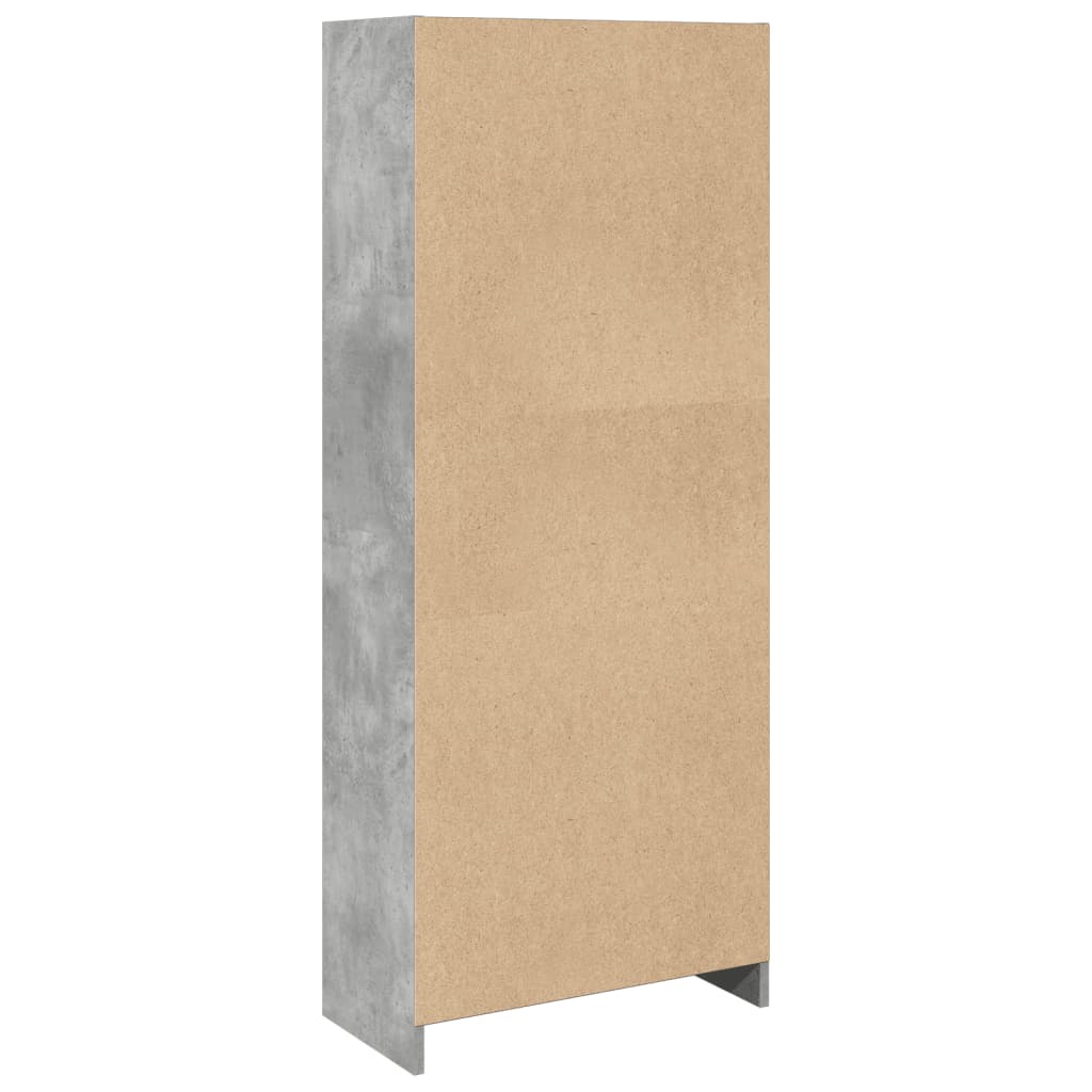 Bibliothèque gris béton 57x28,5x141 cm bois d'ingénierie - XIOS