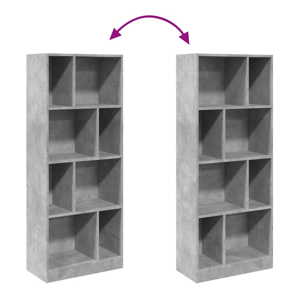 Bibliothèque gris béton 57x28,5x141 cm bois d'ingénierie - XIOS