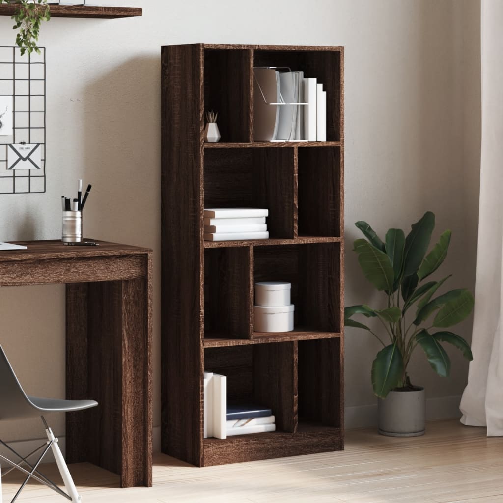 Bibliothèque chêne marron 57x28,5x141 cm bois d'ingénierie - XIOS