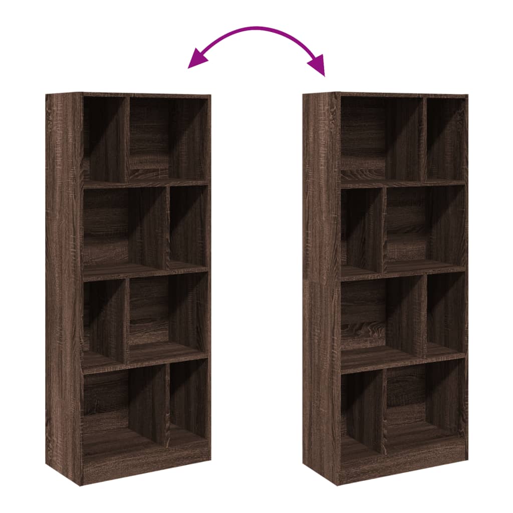 Bibliothèque chêne marron 57x28,5x141 cm bois d'ingénierie - XIOS