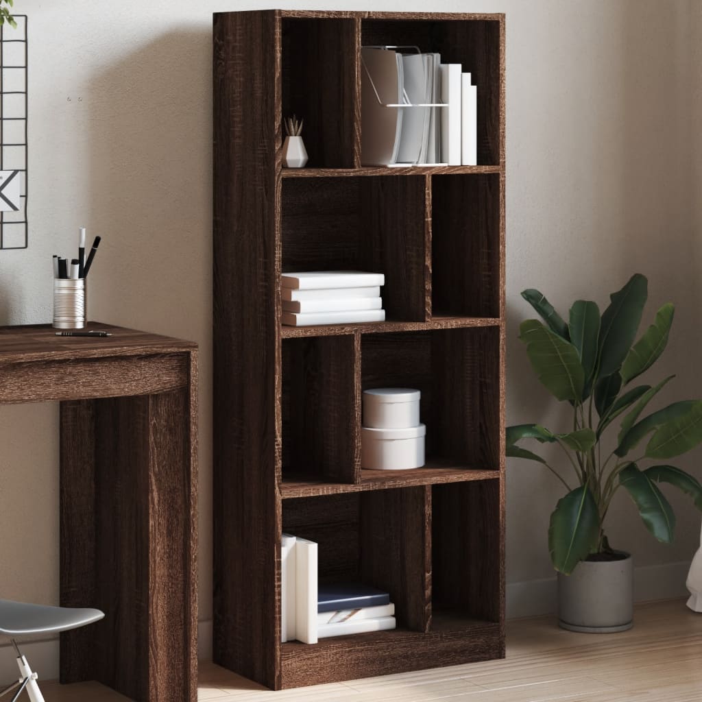 Bibliothèque chêne marron 57x28,5x141 cm bois d'ingénierie - XIOS