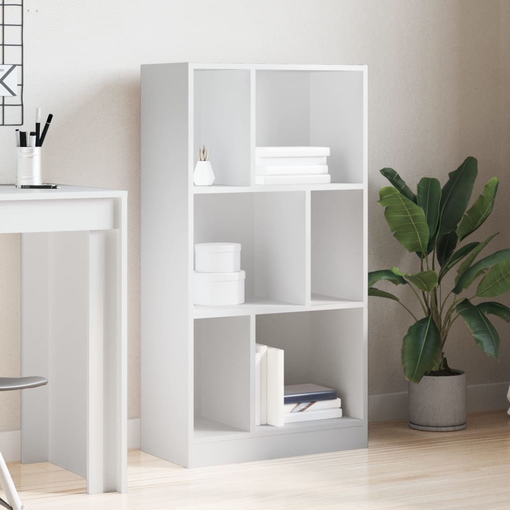 Bibliothèque blanc 57x28,5x107,5 cm bois d'ingénierie - XIOS