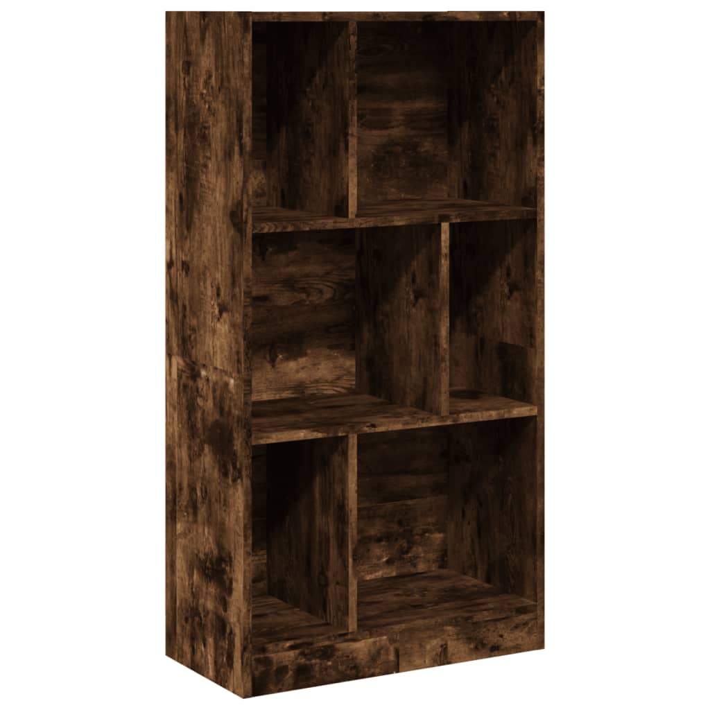 Bibliothèque chêne fumé 57x28,5x107,5 cm bois d'ingénierie - XIOS