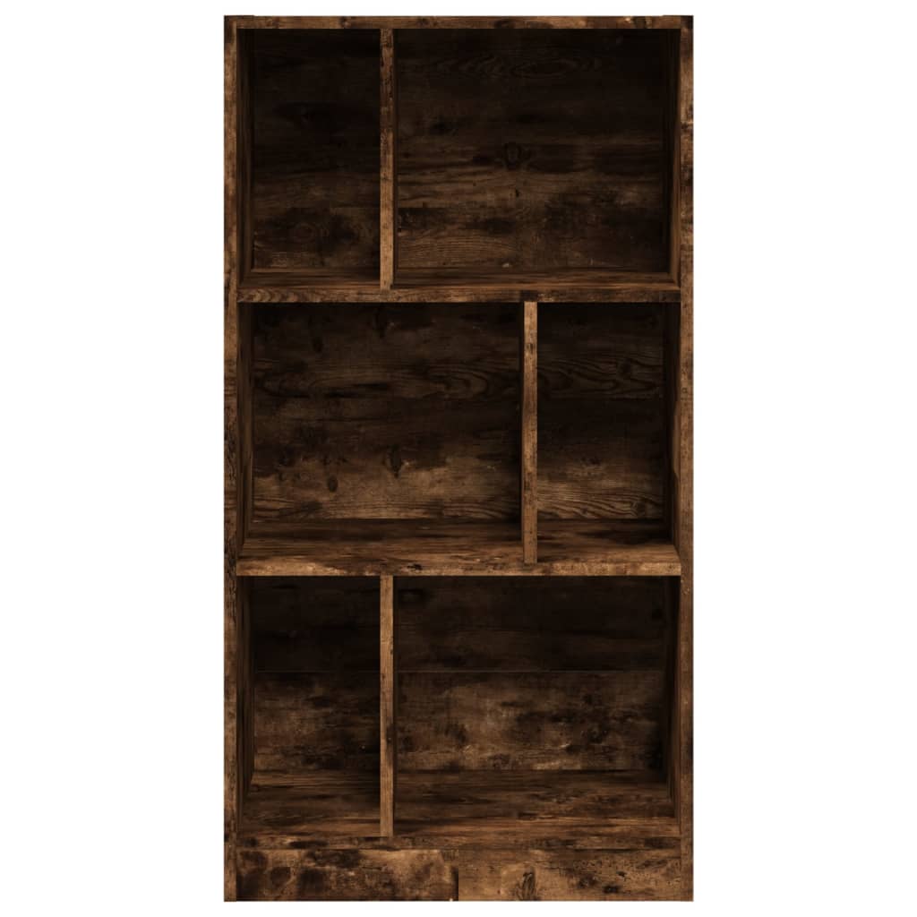 Bibliothèque chêne fumé 57x28,5x107,5 cm bois d'ingénierie - XIOS