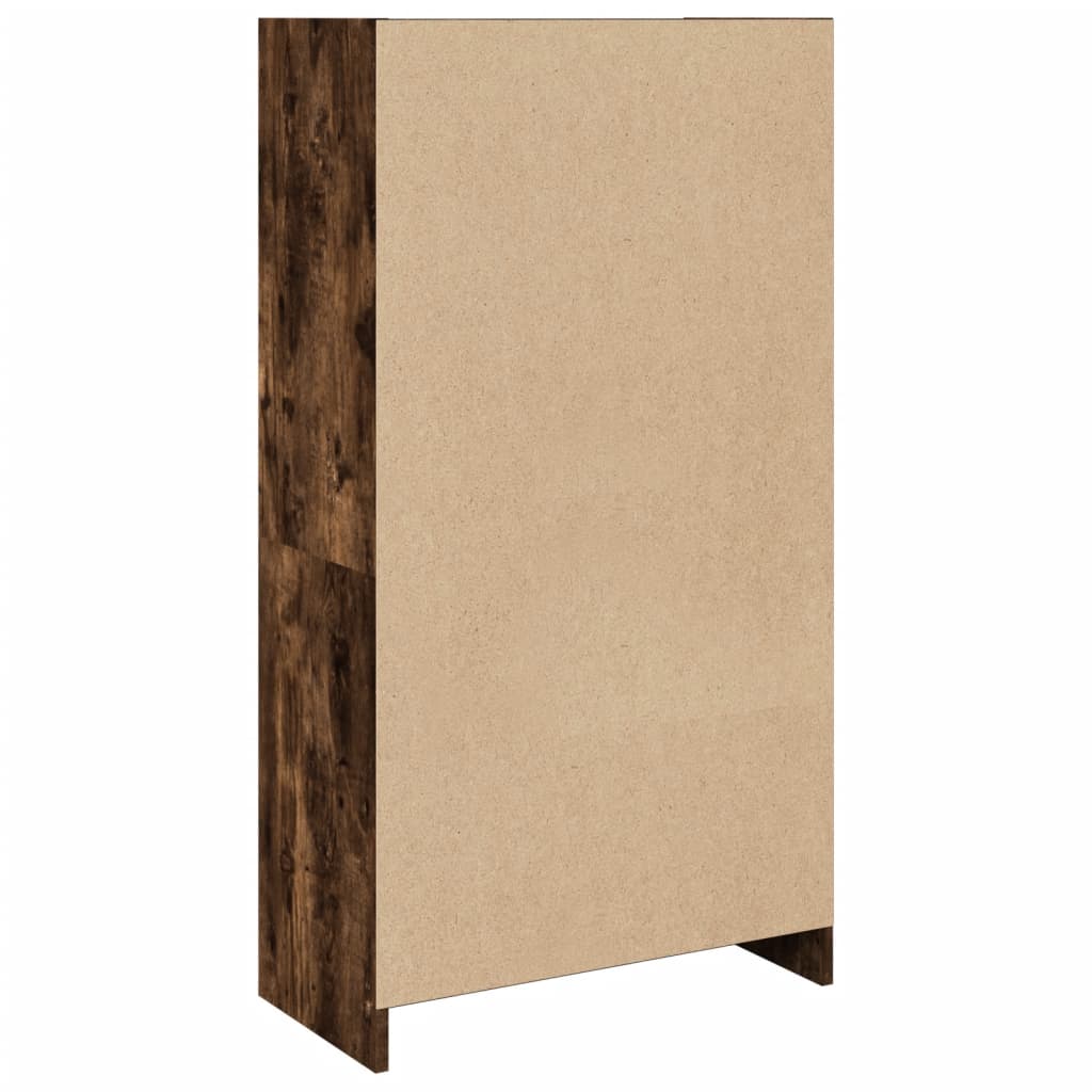 Bibliothèque chêne fumé 57x28,5x107,5 cm bois d'ingénierie - XIOS