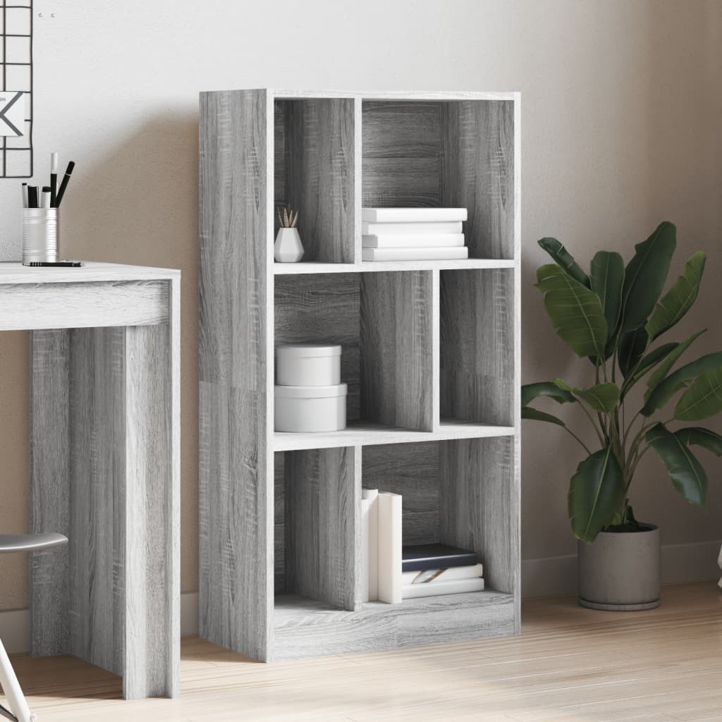 Bibliothèque sonoma gris 57x28,5x107,5 cm bois d'ingénierie - XIOS