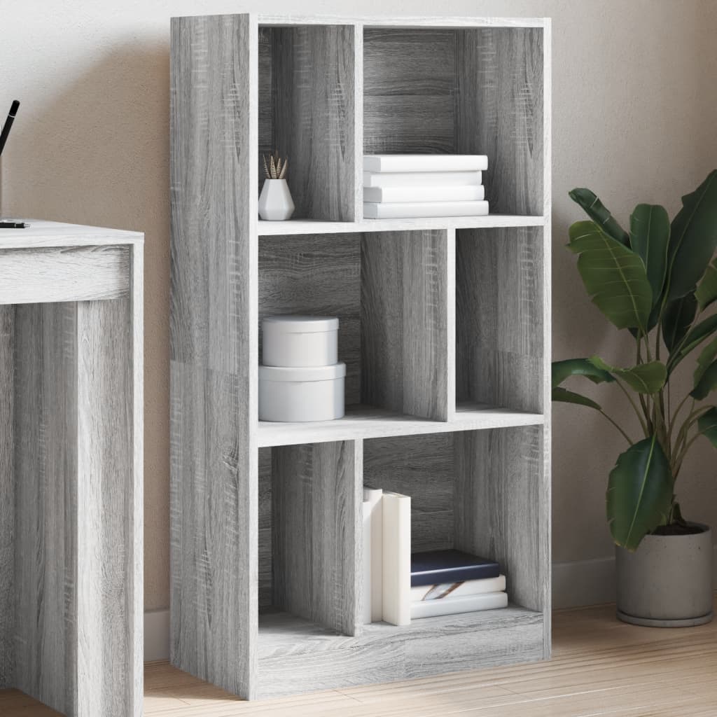 Bibliothèque sonoma gris 57x28,5x107,5 cm bois d'ingénierie - XIOS