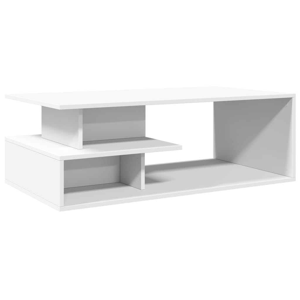 Table basse blanc 102x55x35 cm bois d'ingénierie - XIOS