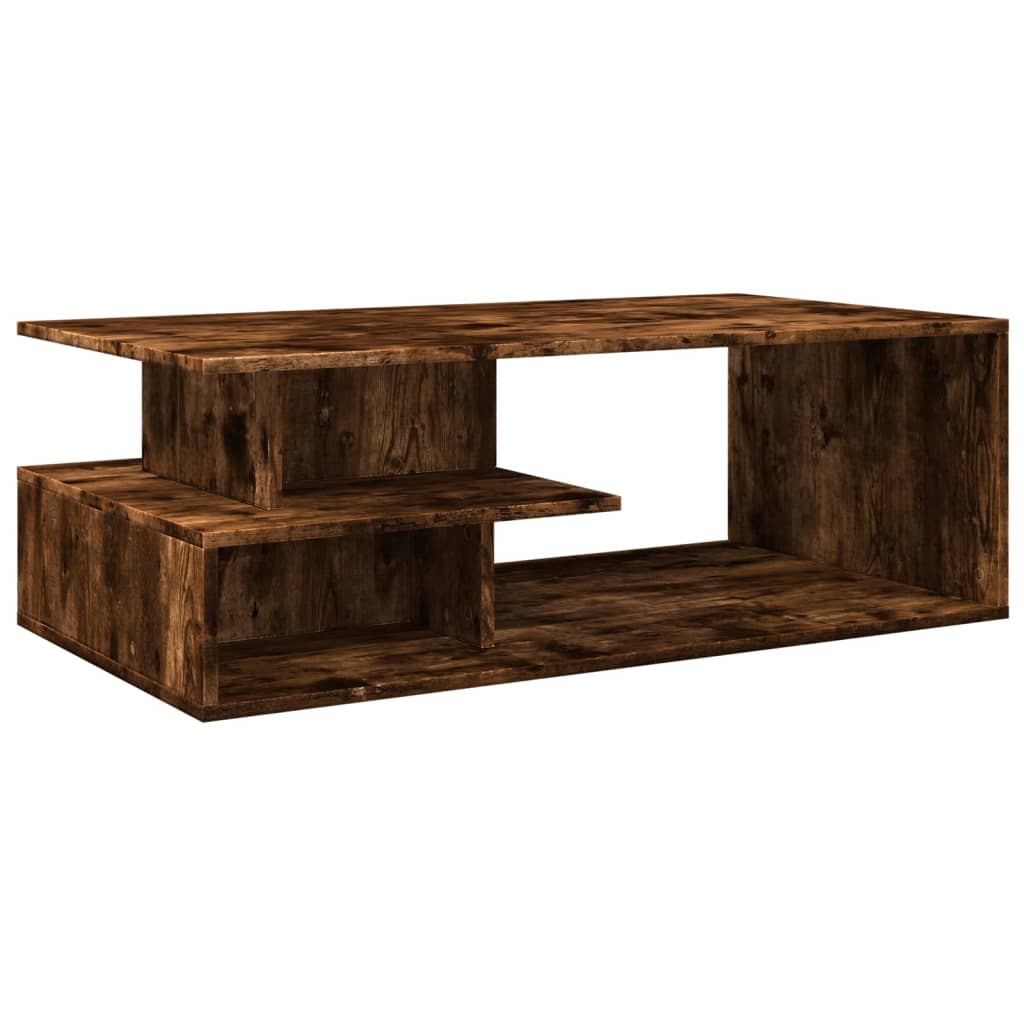 Table basse chêne fumé 102x55x35 cm bois d'ingénierie - XIOS