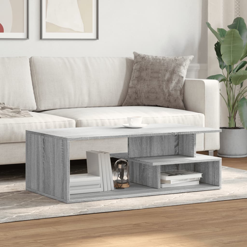 Table basse sonoma gris 102x55x35 cm bois d'ingénierie - XIOS