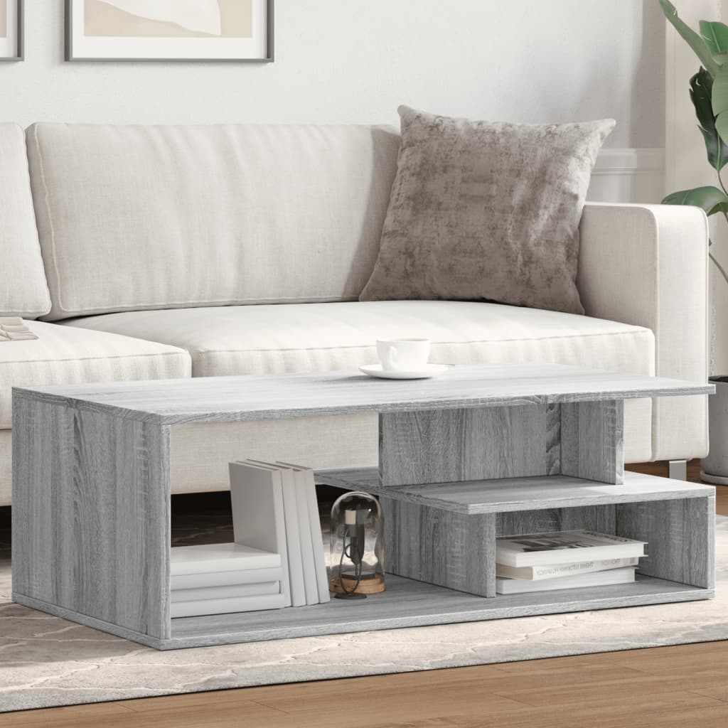 Table basse sonoma gris 102x55x35 cm bois d'ingénierie - XIOS
