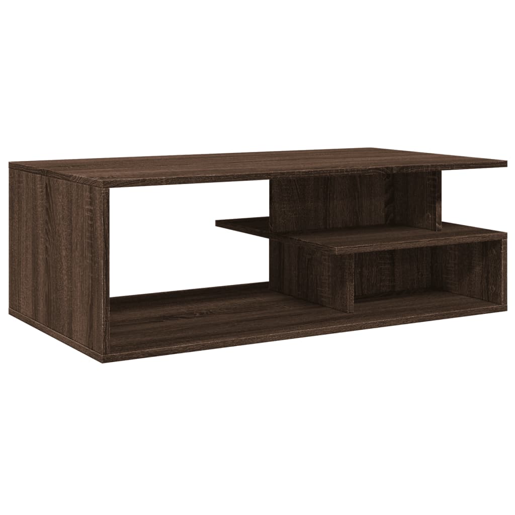 Table basse chêne marron 102x55x35 cm bois d'ingénierie - XIOS
