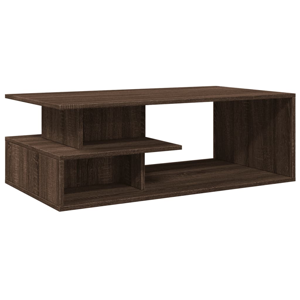 Table basse chêne marron 102x55x35 cm bois d'ingénierie - XIOS