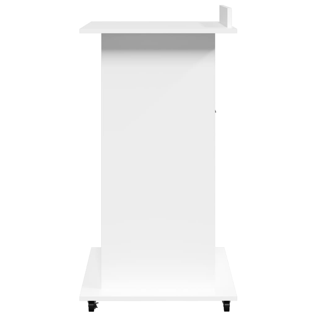 Pupitre et roues et tiroir blanc 55x55x107 cm bois d'ingénierie Bureaux vidaXL